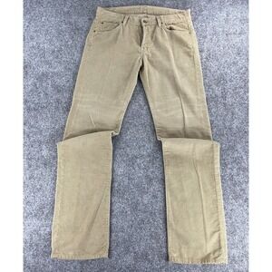 7 for All Mankind Corduroy Pants Mens 33x34 Khaki Tan Chino Straight Leg EUC